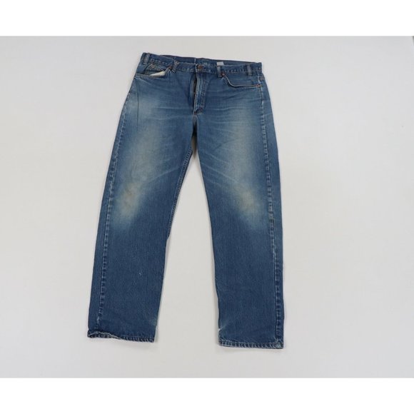 Vintage 90s Levis 505 Orange Tab 40x30 Straight Leg Distressed Denim Jeans USA